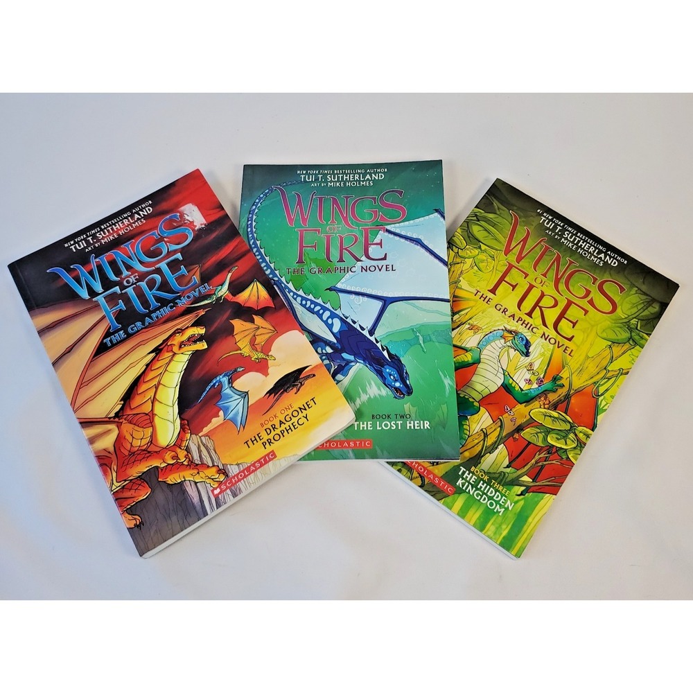 Wings of Fire -Tui T. Sutherland- YA Dragon Graphic Novels Series Lot 1-3